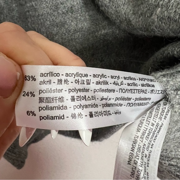 NWT Zara Gray Mock Neck Ribbed Long Sleeve Pullover Sweater Size Small - Picture 5 of 7